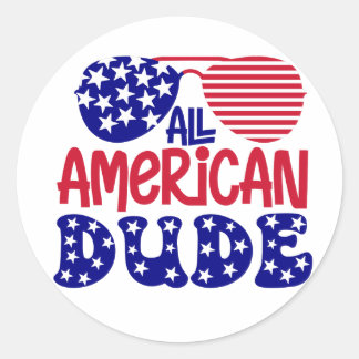 All American Dude  Classic Round Sticker