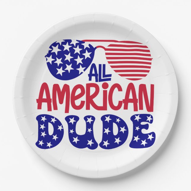 All American Dude  Paper Plate (Front)