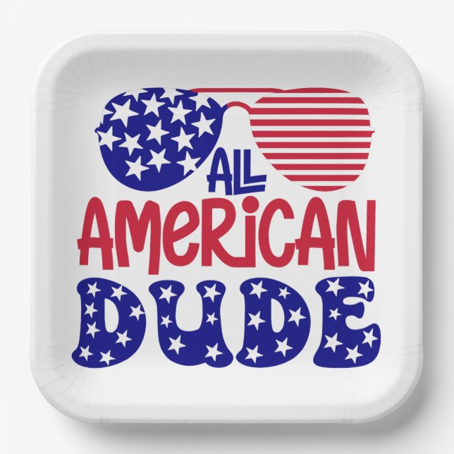 All American Dude  Paper Plate (Front)