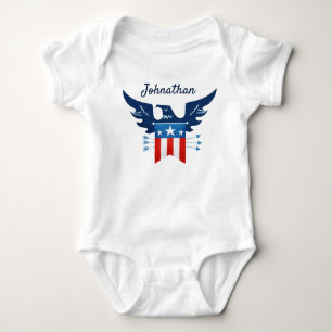 All American Eagle & Flag Patriotic Baby Bodysuit