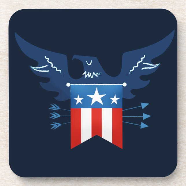 All American Eagle & Flag Patriotic Coaster (Front)