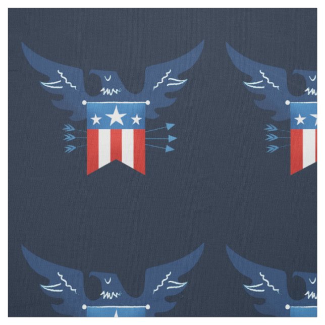 All American Eagle & Flag Patriotic Fabric (Swatch)
