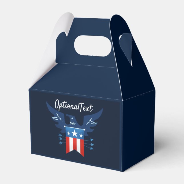 All American Eagle & Flag Patriotic Favor Box (Front Side)