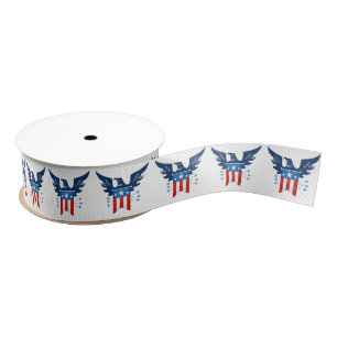 All American Eagle & Flag Patriotic Grosgrain Ribb Ribbon