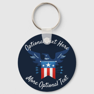 All American Eagle & Flag Patriotic Keychain