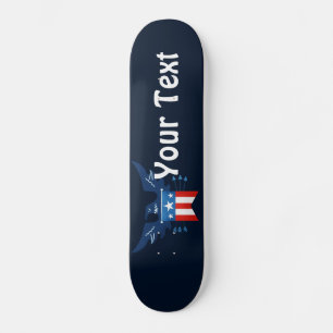 All American Eagle & Flag Patriotic  Skateboard