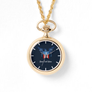 All American Eagle & Flag Patriotic Watch