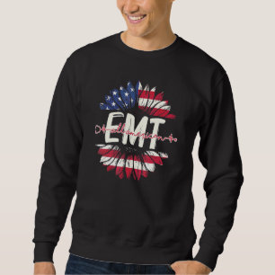 All American Emt Life American Flag Sunflower 4th Sweatshirt