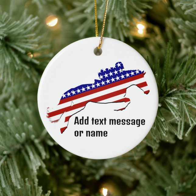 All-American Equestrian Rider Ceramic Ornament (Tree)