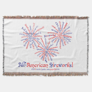 All-American Fireworks Throw Blanket