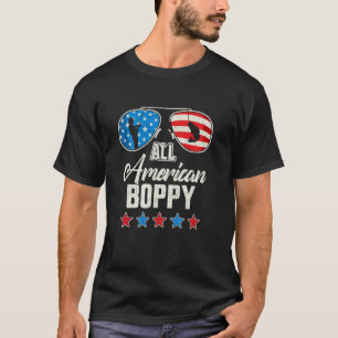 All American Fishing Boppy 4th Of July US Flag Sun T-Shirt
