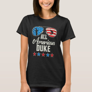All American Fishing Duke 4th Of July US Flag Sung T-Shirt