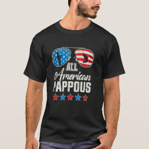 All American Fishing Pappous 4th Of July US Flag S T-Shirt