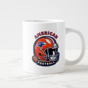All-American Game Day Vibes – Vintage Helmet Style Large Coffee Mug