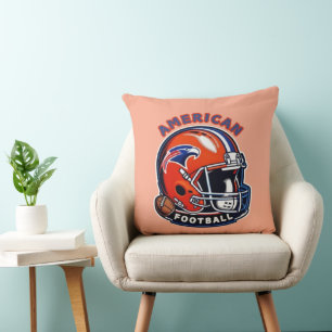 All-American Game Day Vibes – Vintage Helmet Style Throw Pillow