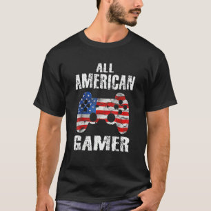 All American Gamer 4th Of July Video Games Boys Te T-Shirt