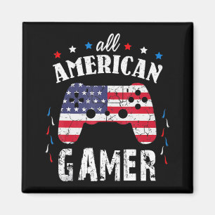 All American Gamer Patriotic Video Game 4th of Jul Magnet