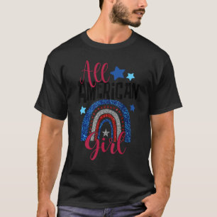 All American Girl 4th July USA Flag Baby Youth Wom T-Shirt