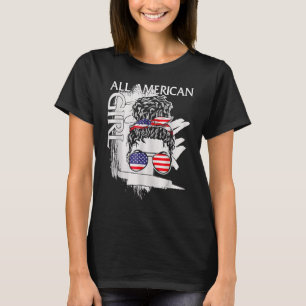 All American Girl 4th Of July Girls Kids Teens Sun T-Shirt