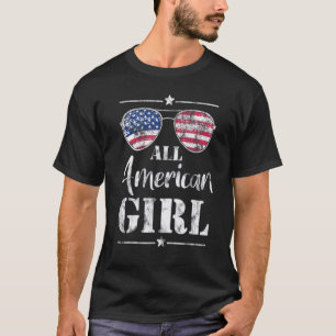 All American Girl 4th Of July Girls Kids Teens Sun T-Shirt