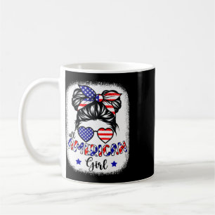 All American Girl 4th Of July Shirt Women Messy Bu Coffee Mug