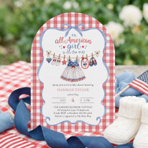 All American Girl Baby Shower Invitation