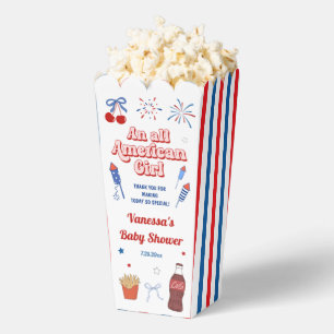 All American Girl Baby Shower Popcorn Favor Box