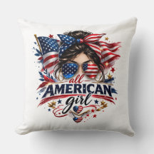All American Girl – Patriotic Retro USA Flag Desig
