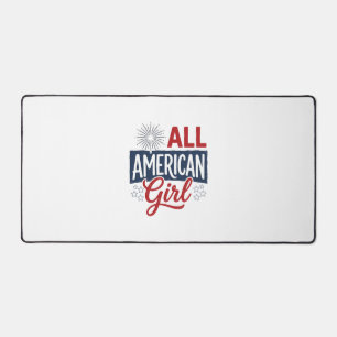 All American Girl Patriotic Vintage Shirt Design_1 Desk Mat
