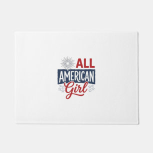All American Girl Patriotic Vintage Shirt Design_1 Doormat