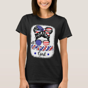 All American Girl Shirt Usa Flag 4th July Women Ki