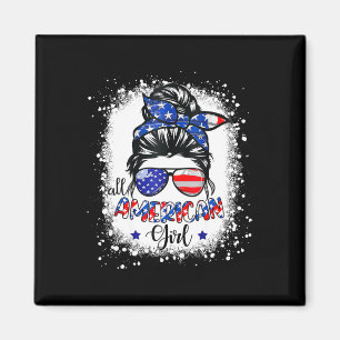All American Girl Shirt Usa Flag 4th July Women Ki Magnet