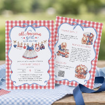 All American Girl Summer Baby Shower Invitation