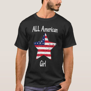 All American Girl Usa Flag America 4th Of July T-Shirt