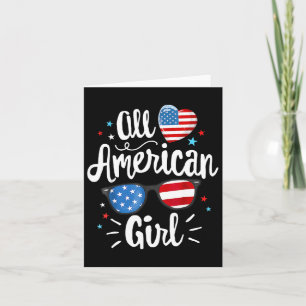 All American Girl Women American Flag 4th Of July Card