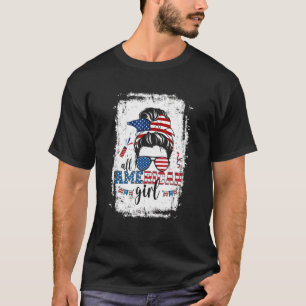 All American Girl Women American Flag 4th Of July T-Shirt