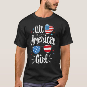 All American Girl Women American Flag 4th Of July T-Shirt
