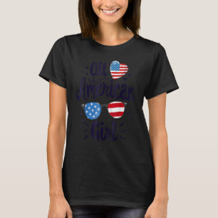 All American Girl Women American Flag 4th Of July T-Shirt