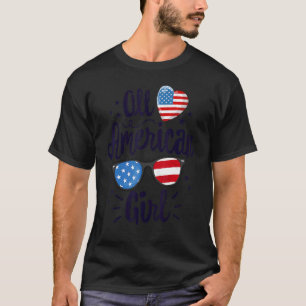 All American Girl Women American Flag 4th Of July T-Shirt