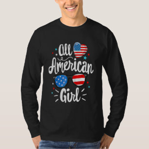 All American Girl Women American Flag 4th Of July T-Shirt