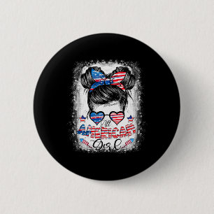 All American Girls 4th Of July Bleached Shirts Dau 2 Inch Round Button