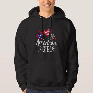 All American Girls Patriotic 4th Of July Sunglasse Hoodie
