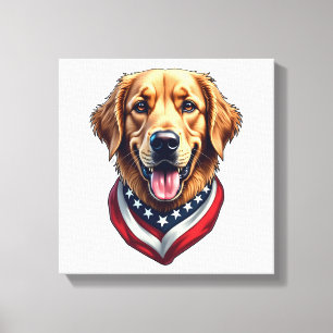 All American Golden Retriever Vintage Tee 4 Canvas Print