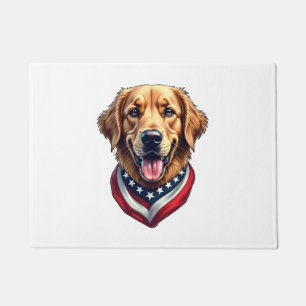 All American Golden Retriever Vintage Tee 4 Doormat