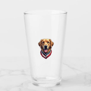 All American Golden Retriever Vintage Tee 4 Glass