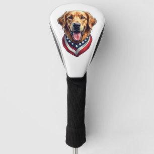 All American Golden Retriever Vintage Tee 4 Golf Head Cover