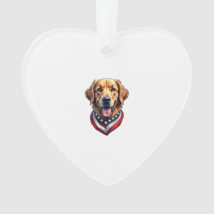 All American Golden Retriever Vintage Tee 4 Ornament