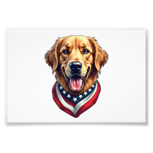 All American Golden Retriever Vintage Tee 4 Photo Print