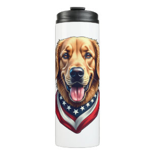 All American Golden Retriever Vintage Tee 4 Thermal Tumbler
