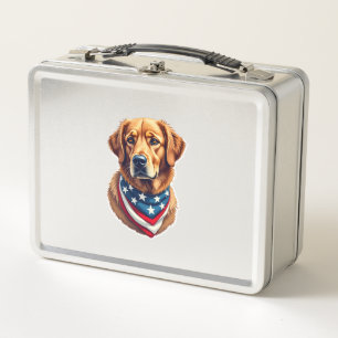 All American Golden Retriever Vintage Tee Metal Lunch Box